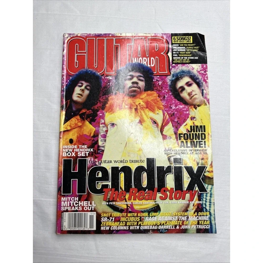 Guitar‎ World (Nov 2000 ) Illustrated Jimi Hendrix Mitch Mitchell Rock Music Y2K